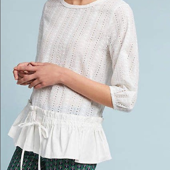 Anthropologie Tops - Anthropologie Eri+Ali Eyelet Blouse Size XS